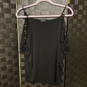 Express Dolman cross shoulder Top